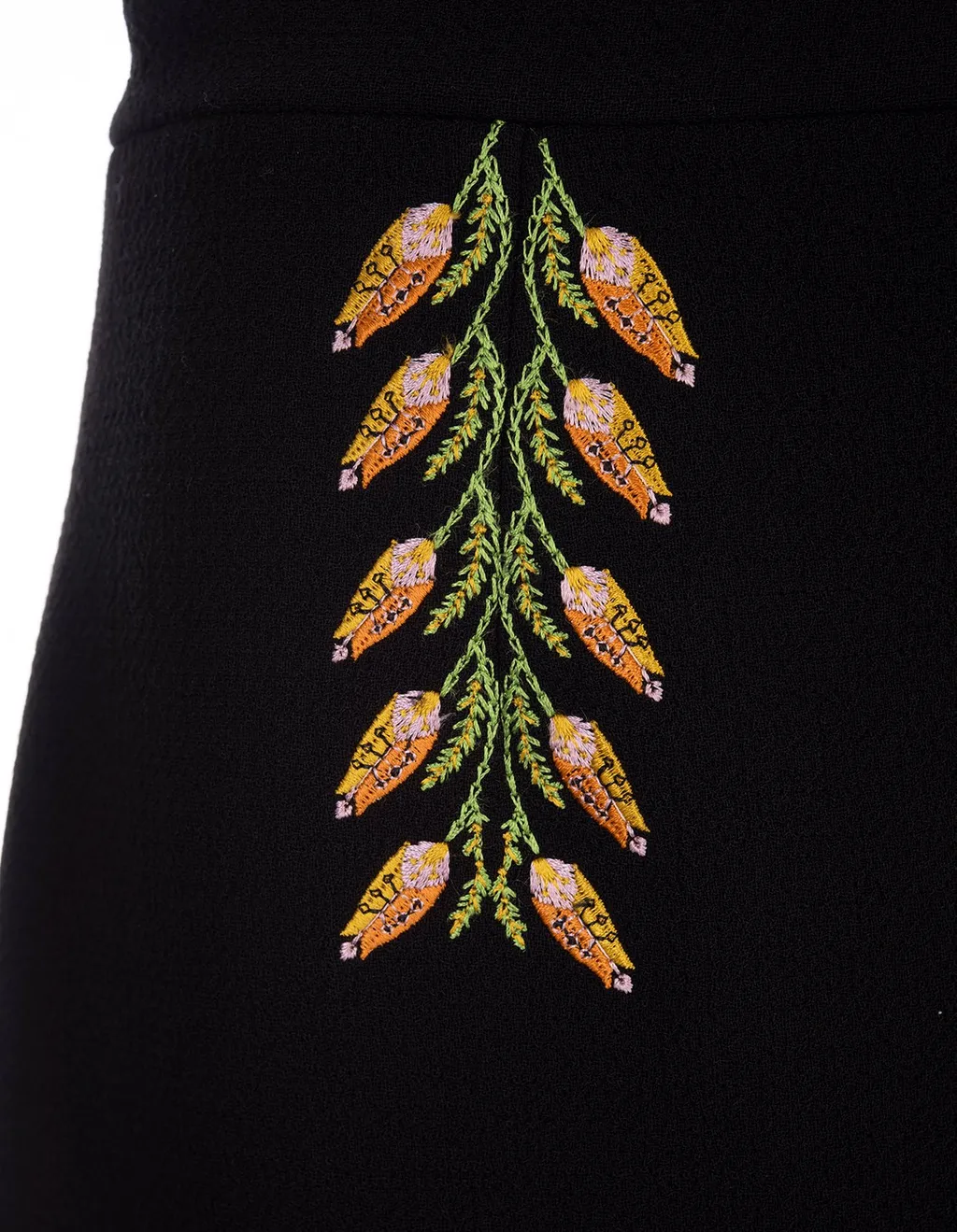 Floral Motif High-Waist Pencil Skirt