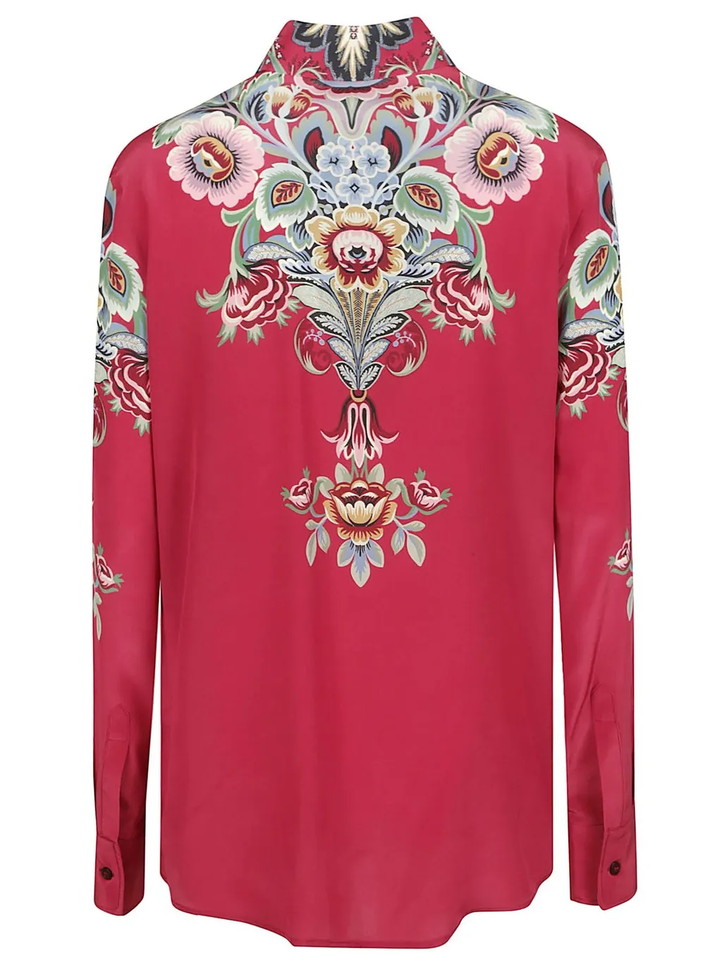 Placed Printed Curved Hem Shirt