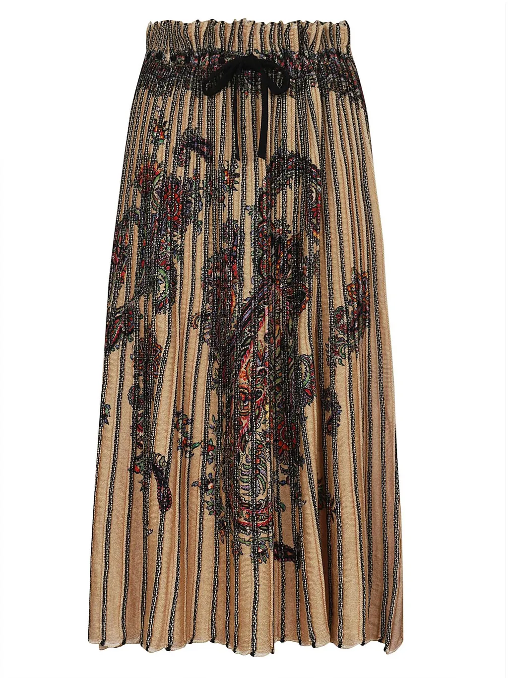 Graphic Print Pleated Skirt