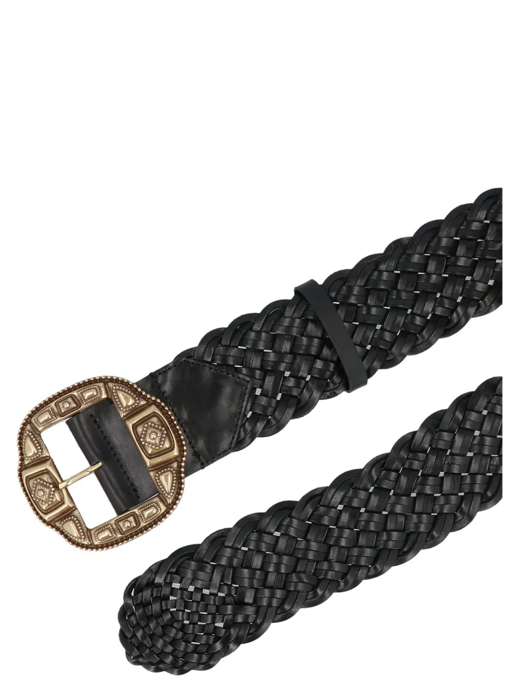 Woven Embellished Buckle Belt