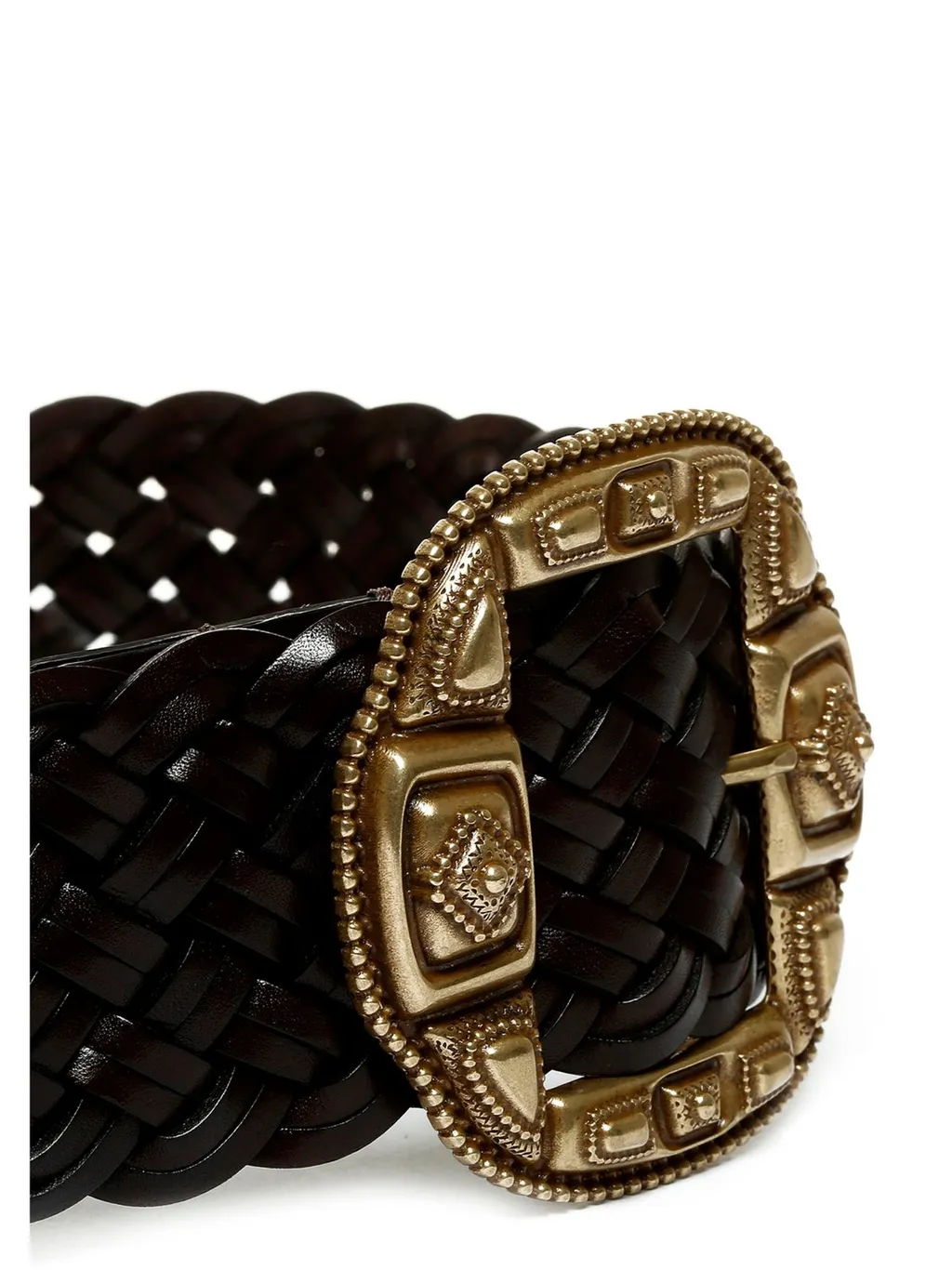 Woven Embellished Buckle Belt