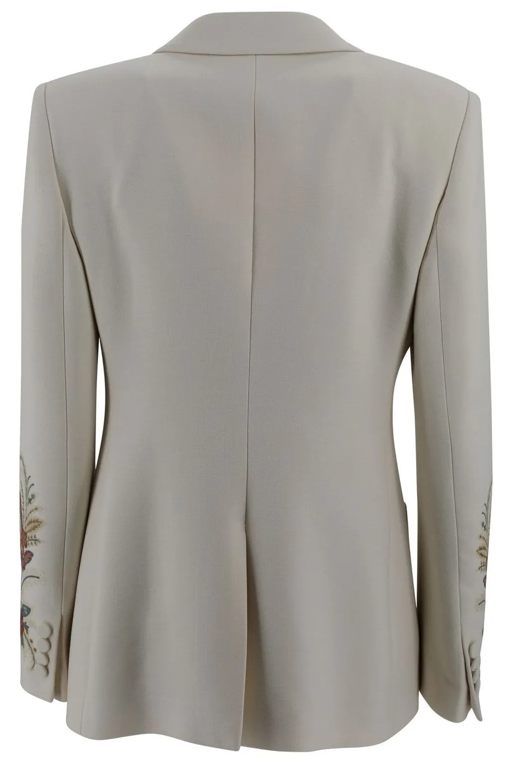 Floral-Embroidered Single-Breasted Blazer