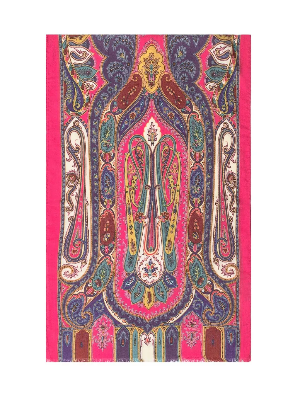 Paisley Printed Frayed-Edge Scarf