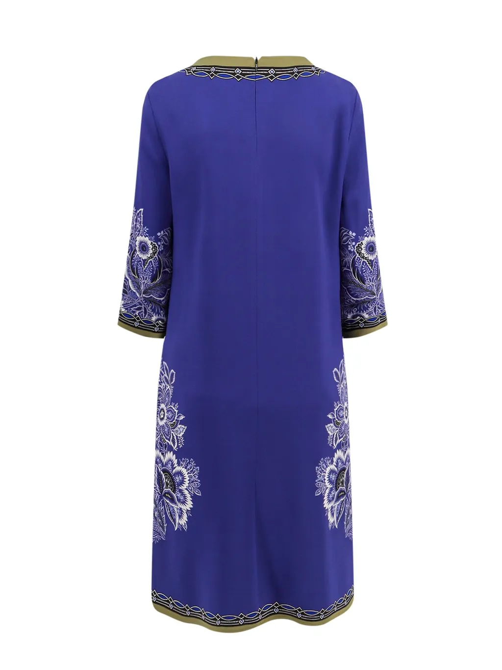Floral-Printed Crewneck Cady Shift Dress