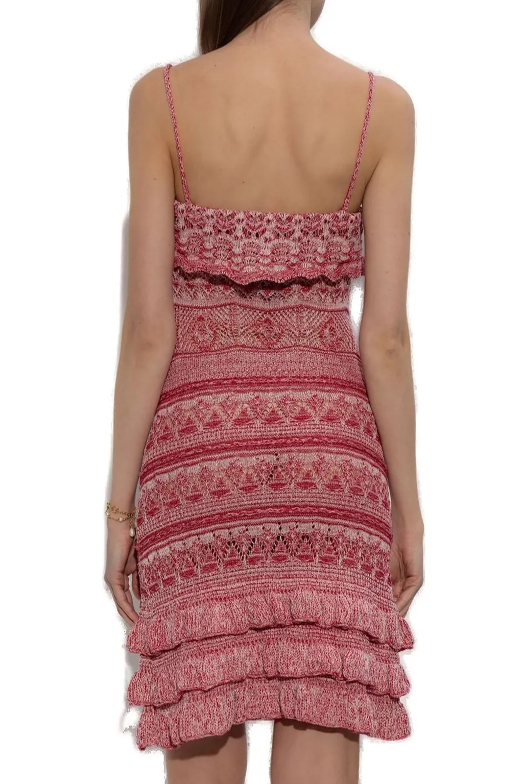 Ruffle Detailed Mini Strap Dress