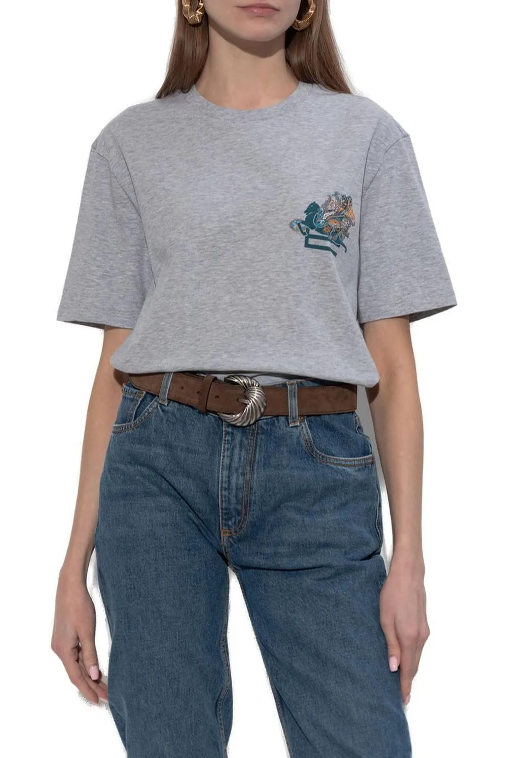 Pegaso Embroidered Short-Sleeved T-Shirt