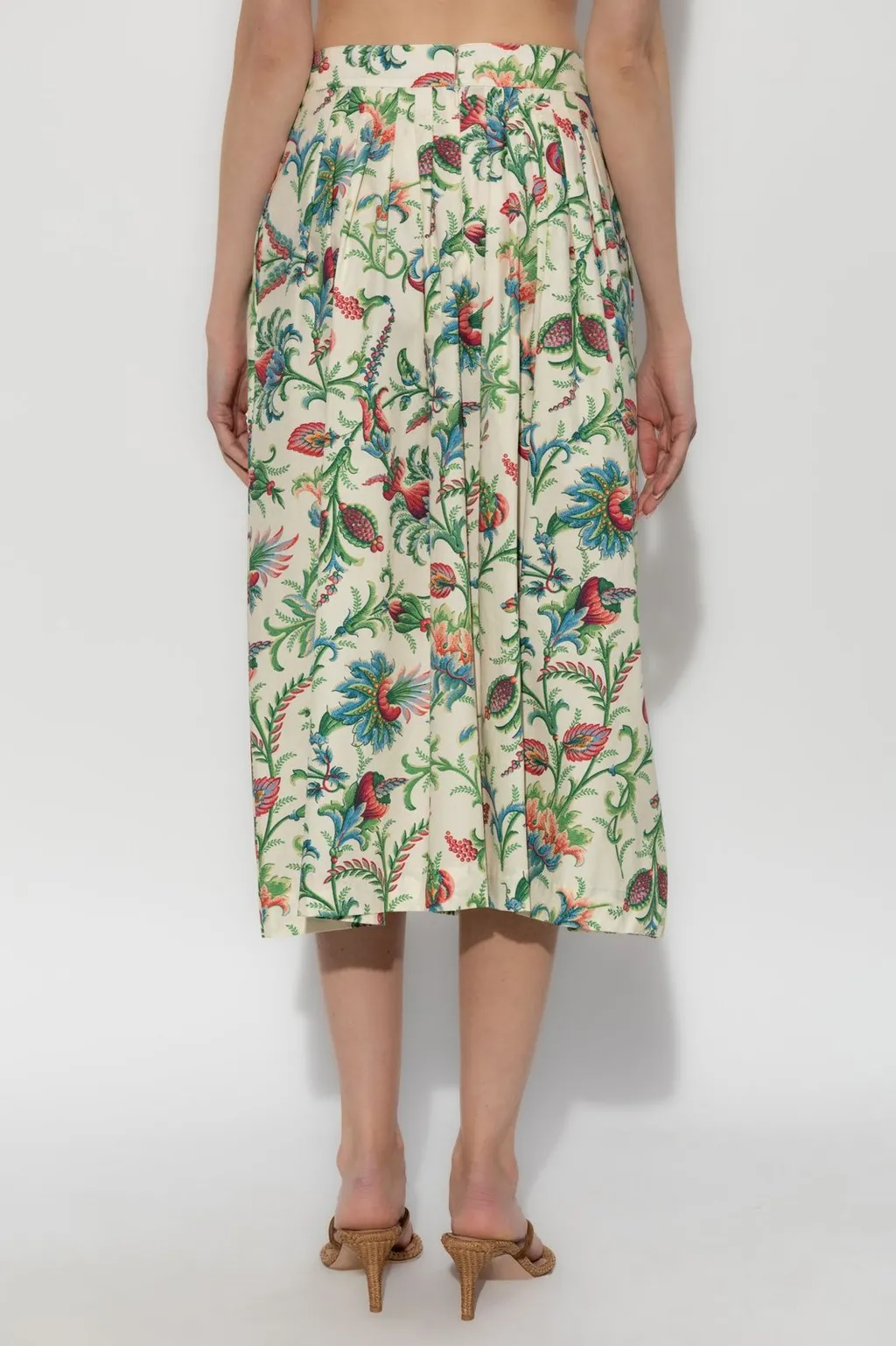 Floral Motif Midi Skirt