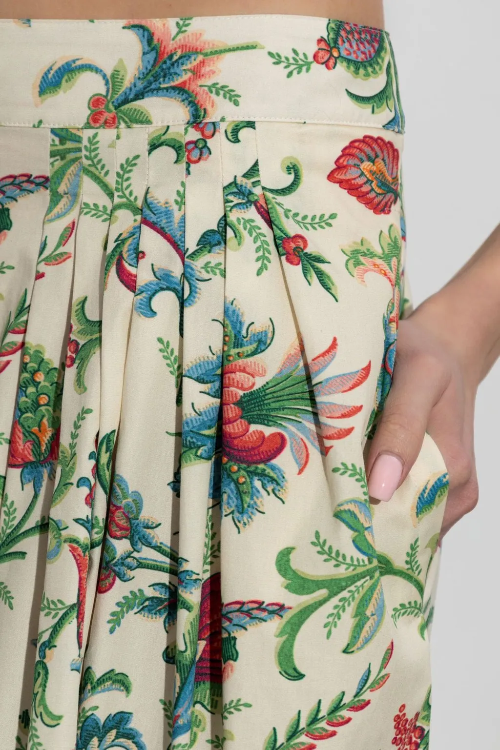 Floral Motif Midi Skirt