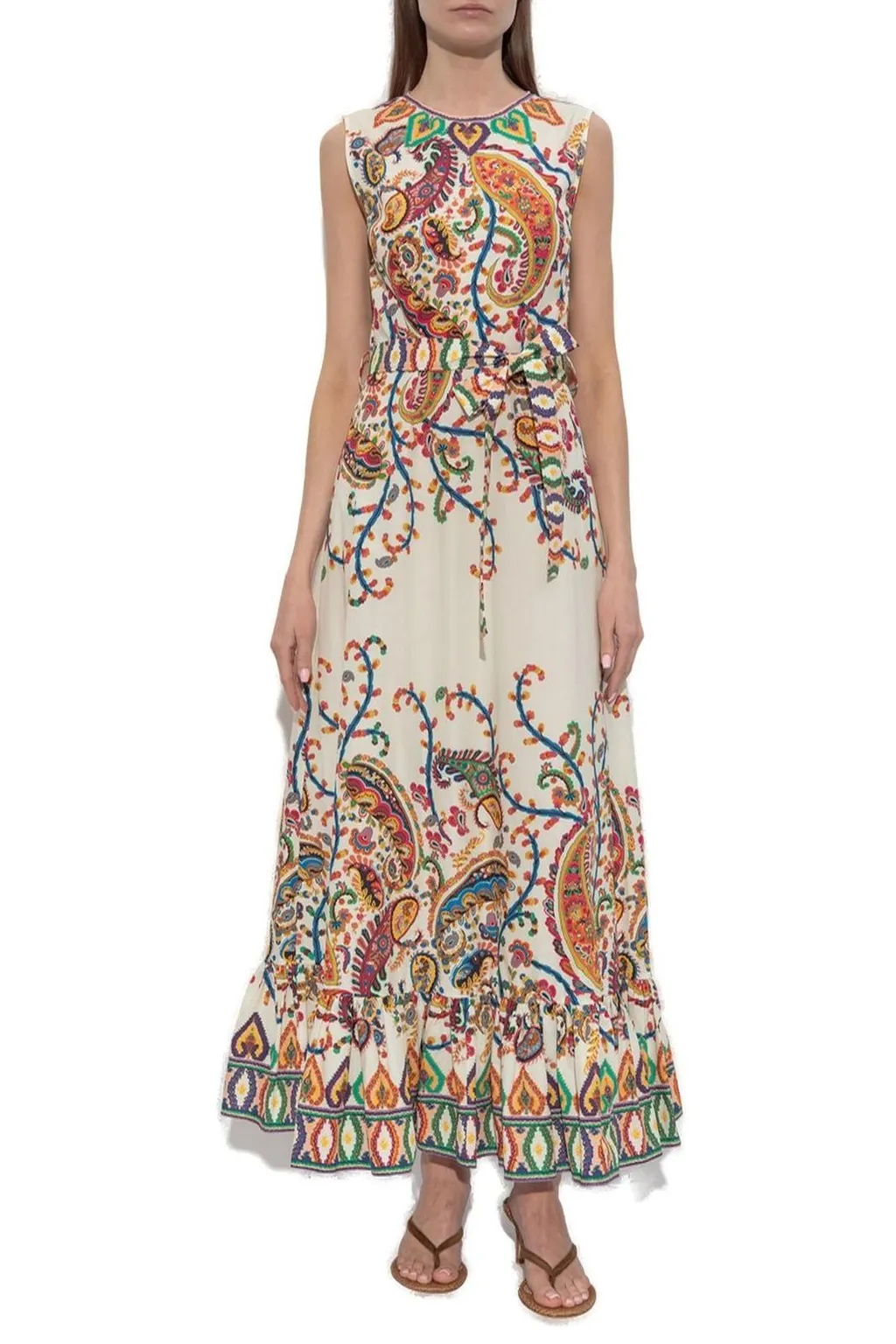 Paisley Printed Sleeveless Maxi Dress