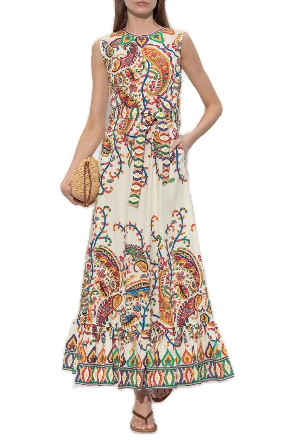 Paisley Printed Sleeveless Maxi Dress