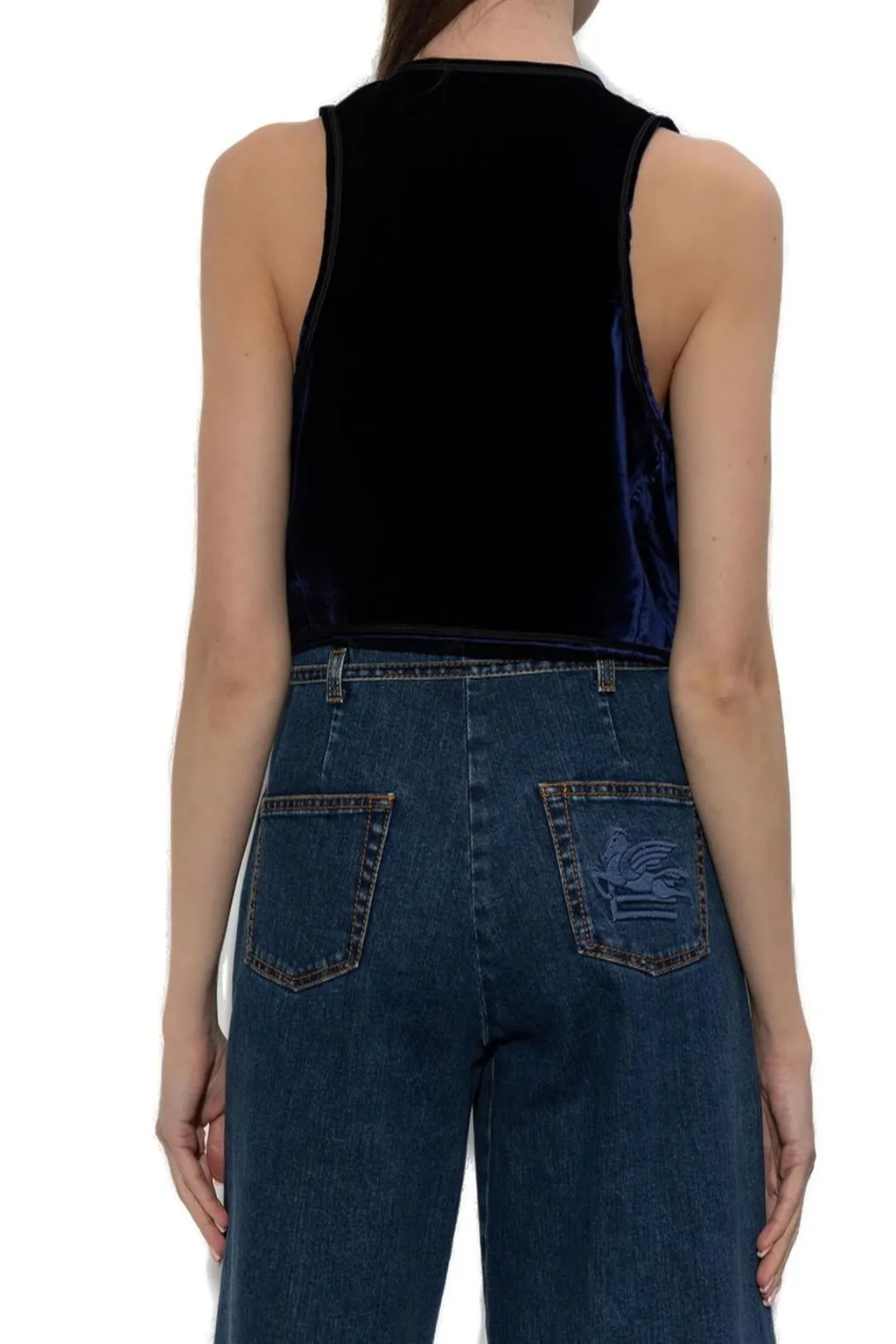 Embellished Velvet Vest