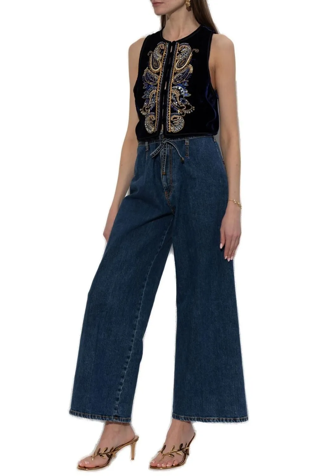 Embellished Velvet Vest