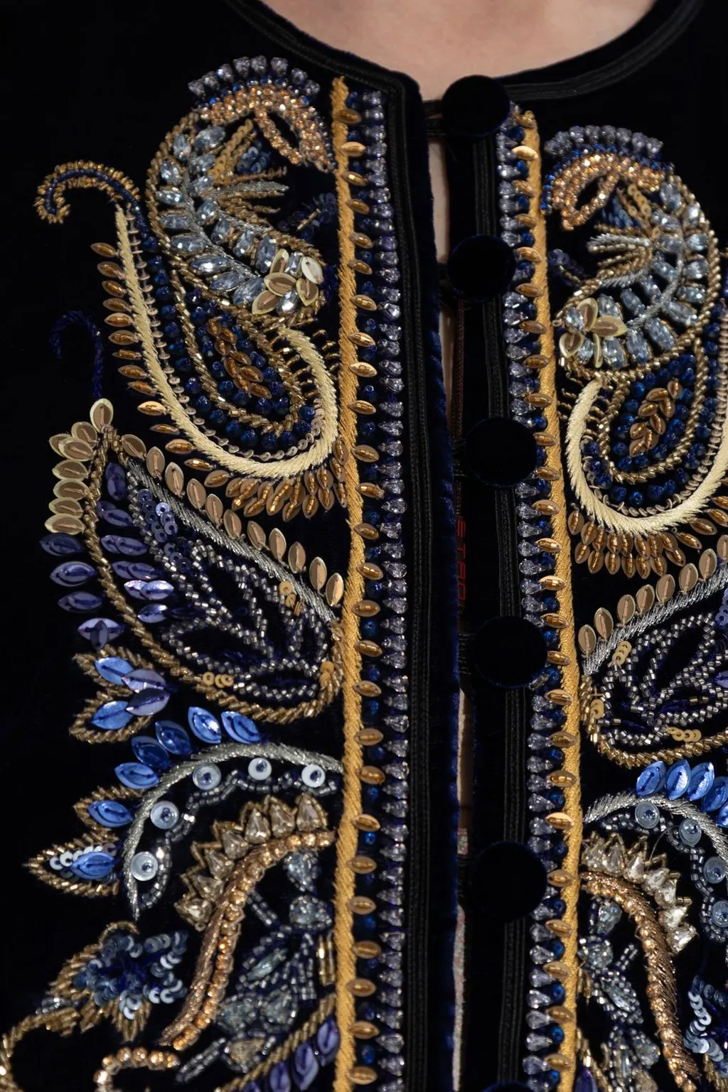 Embellished Velvet Vest
