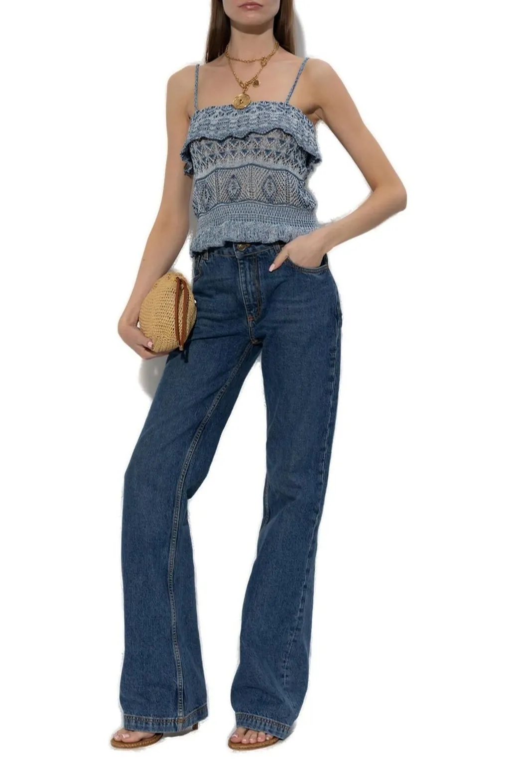 Pegaso Embroidered Flared Jeans