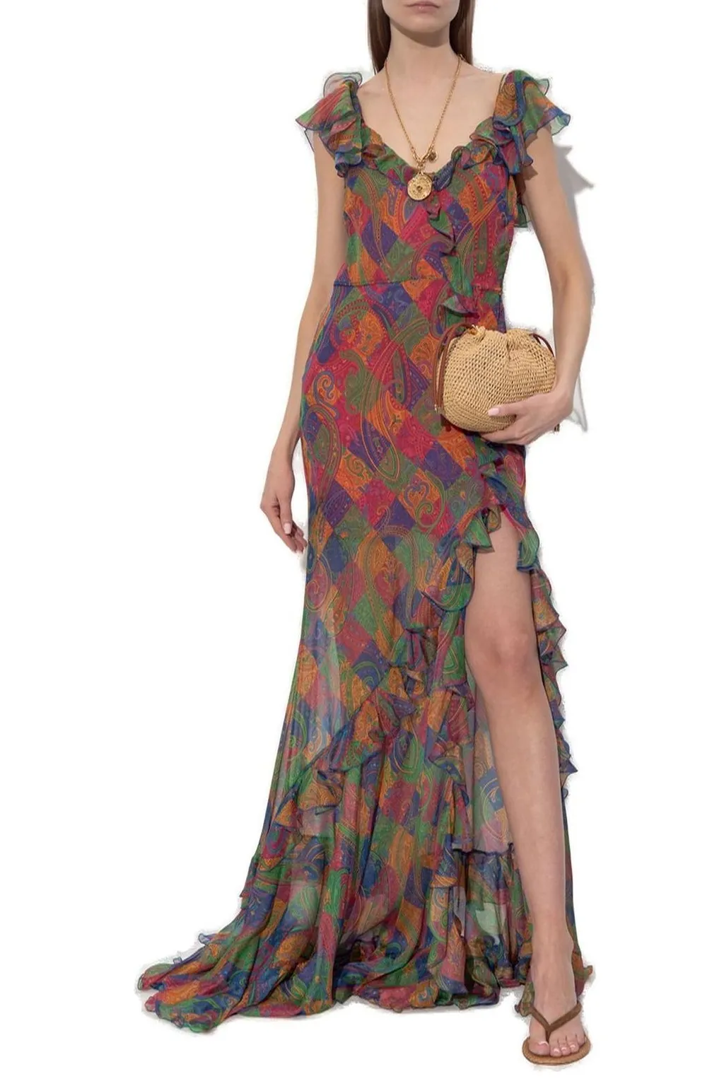 Paisley Printed Maxi Dress