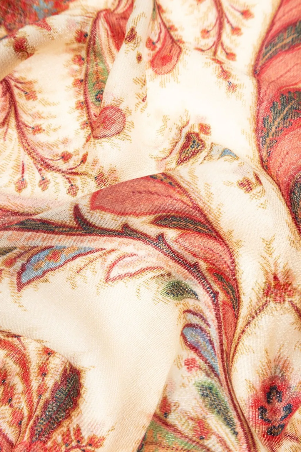 Paisley Printed Frayed Edge Scarf