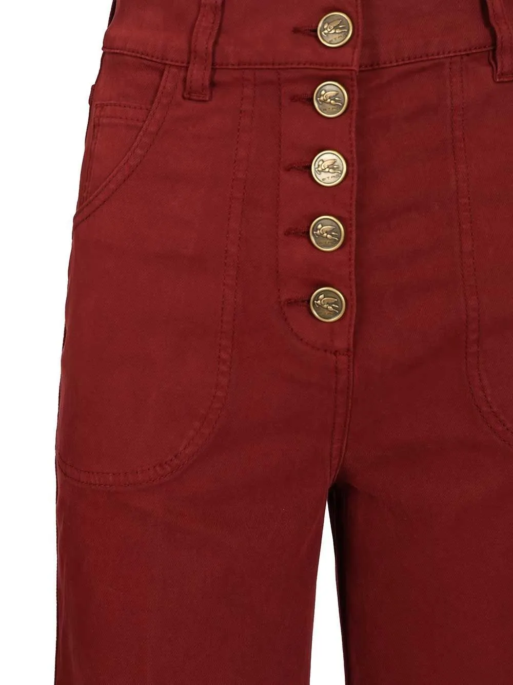 Pegaso Button Flared Denim Jeans