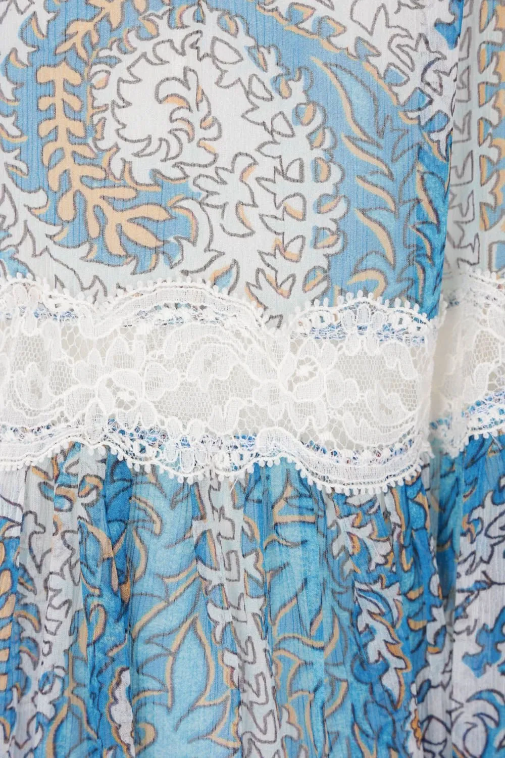 Pattern-Printed Flounced Skirt