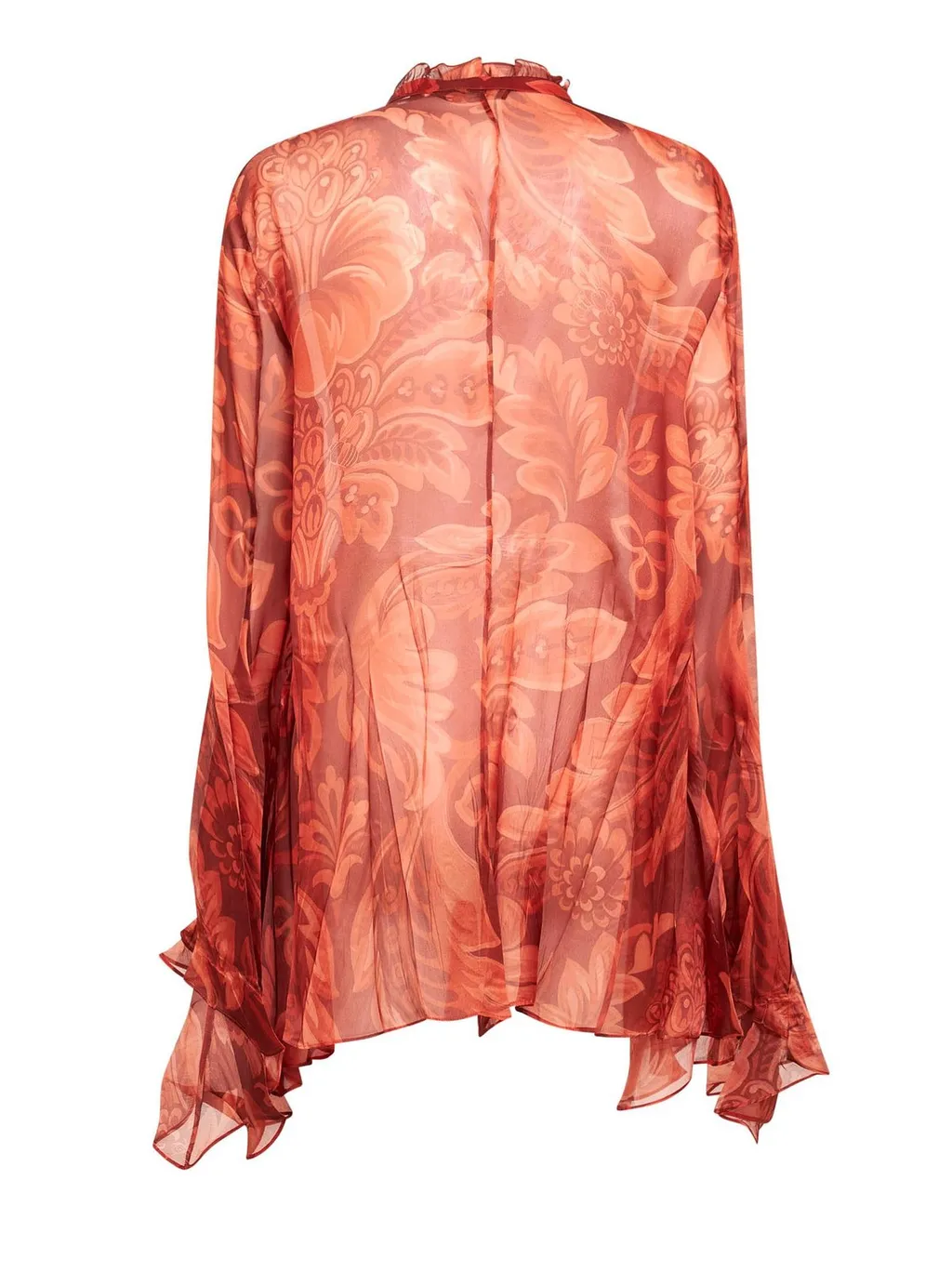 Floral-Printed Pleated Shirt
