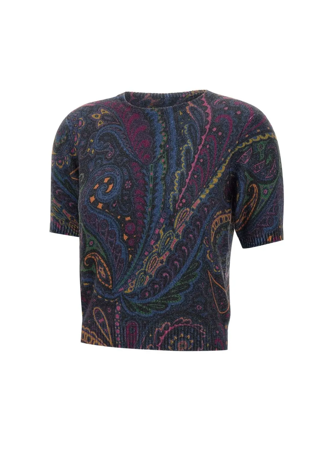 Paisley Printed Crewneck Knitted Top