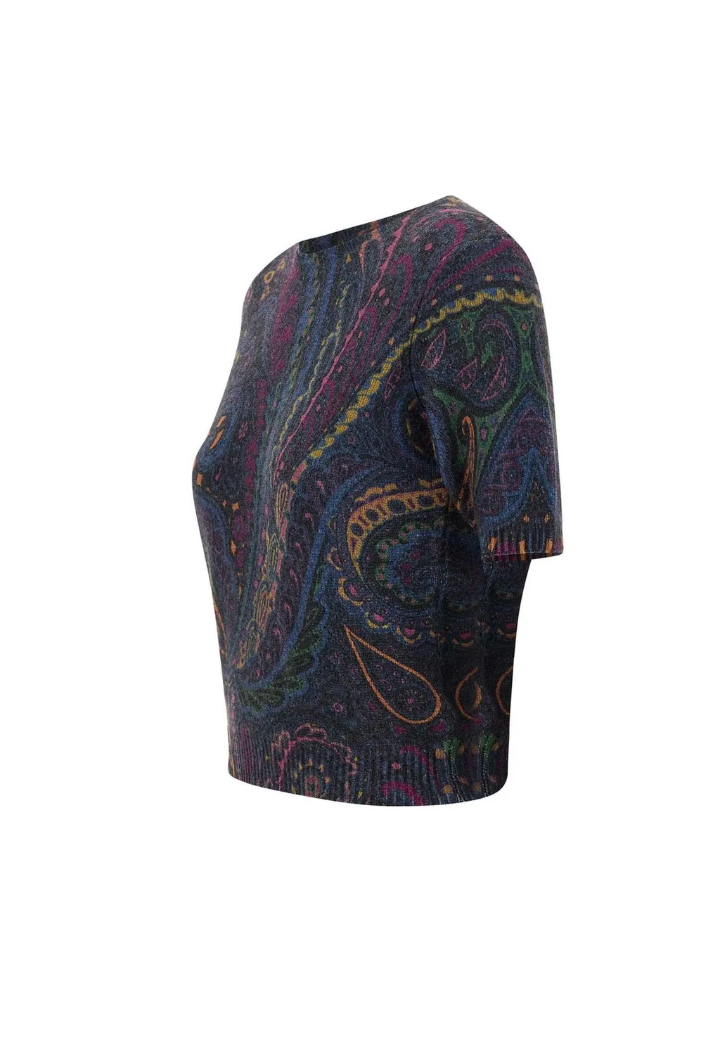 Paisley Printed Crewneck Knitted Top