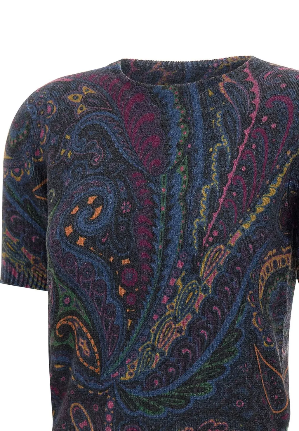 Paisley Printed Crewneck Knitted Top