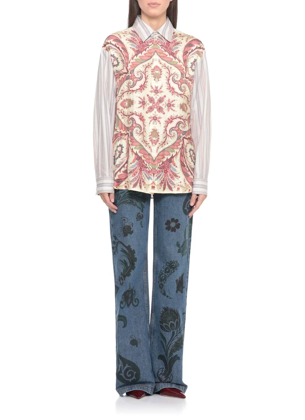 Placed Printed Striped Shirt