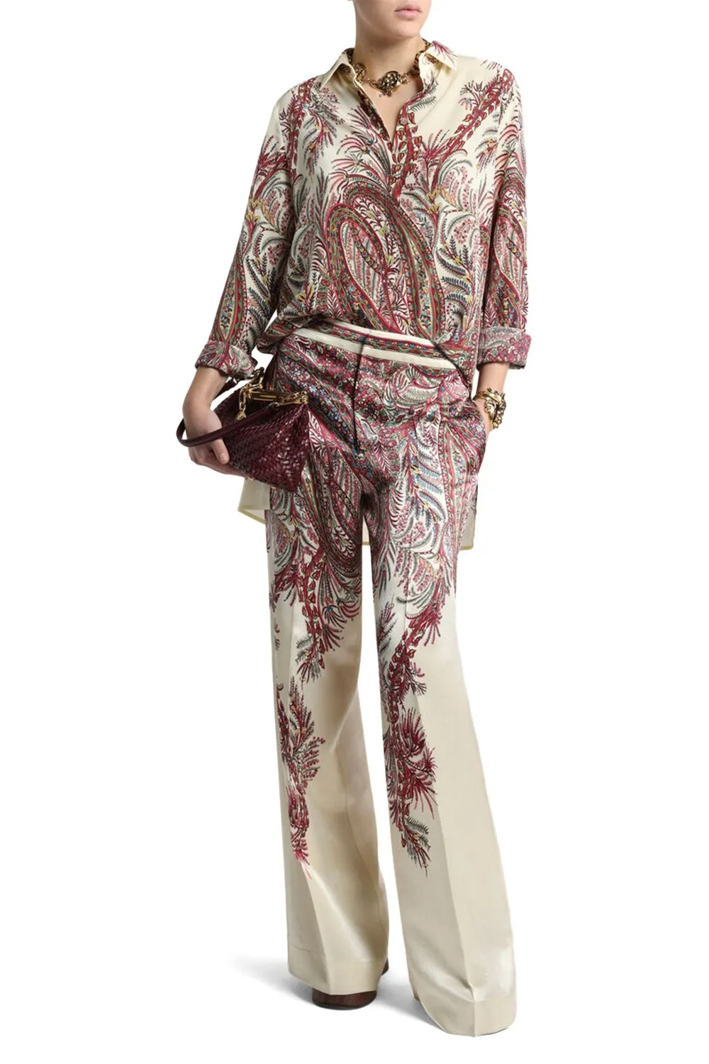 Long Sleeved Pattern-Printed Shirt