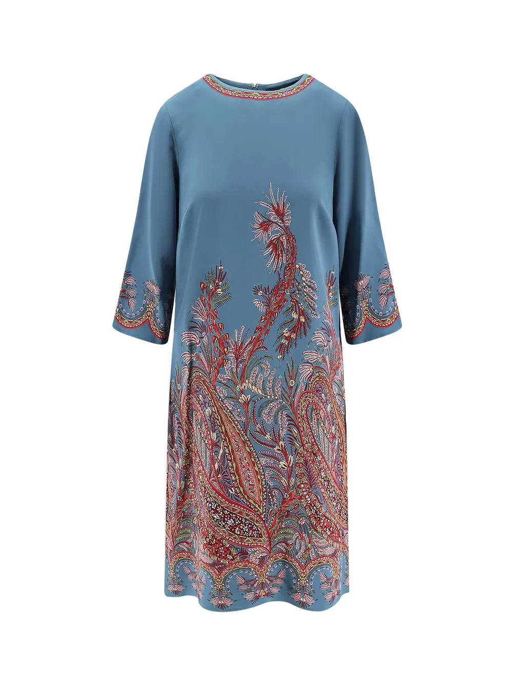 Placed-Print Cady Tunic Dress