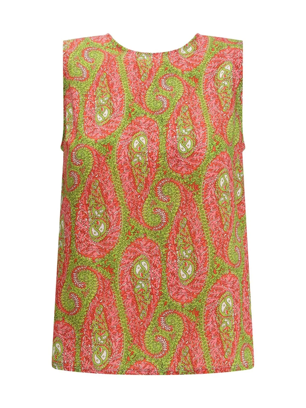 Paisley-Motifed Sleeveless Top