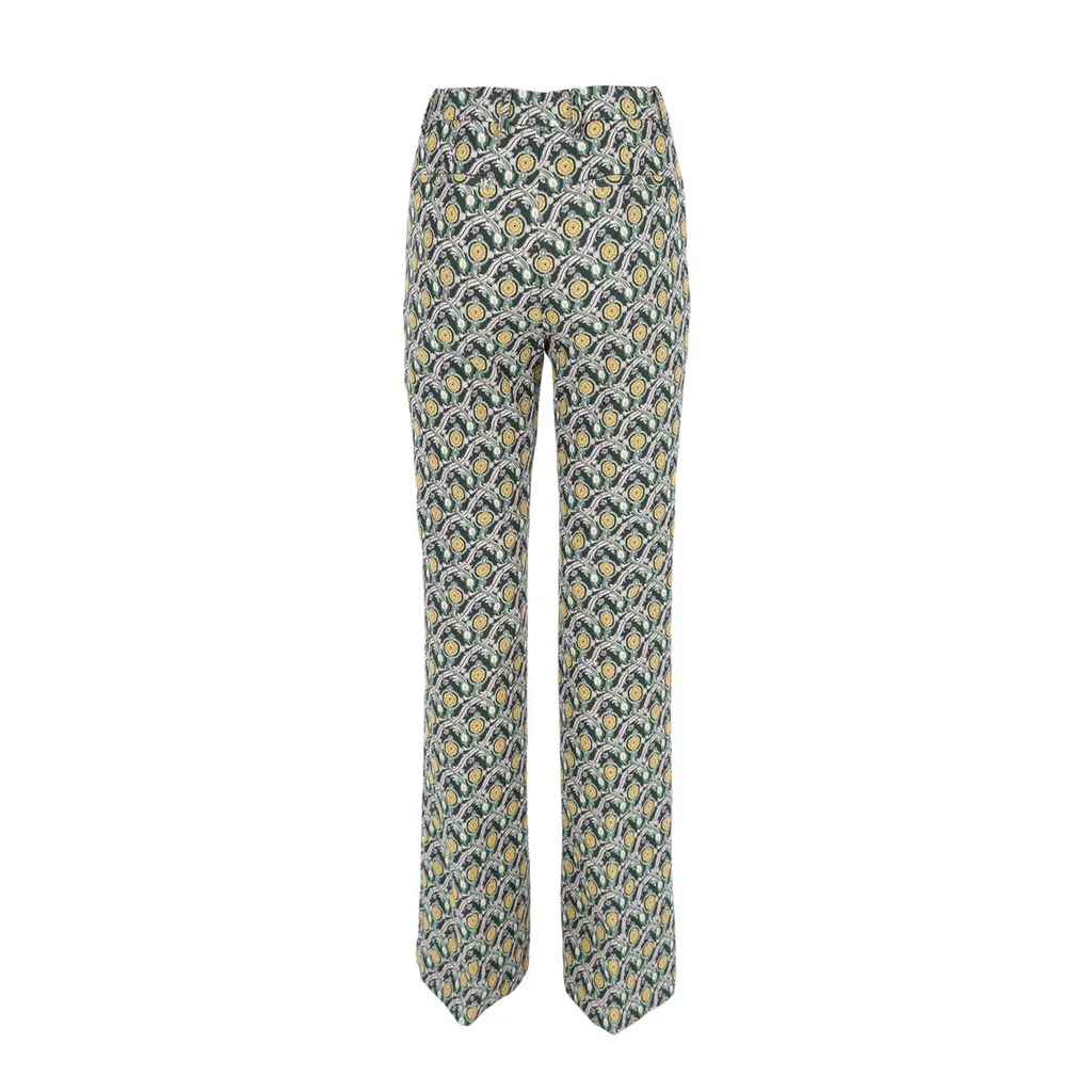 Patterned-Jacquard Mid-Rise Tailored Trousers