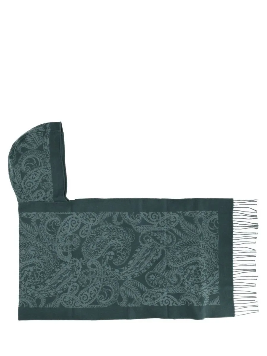 Hooded Fringed Scarf