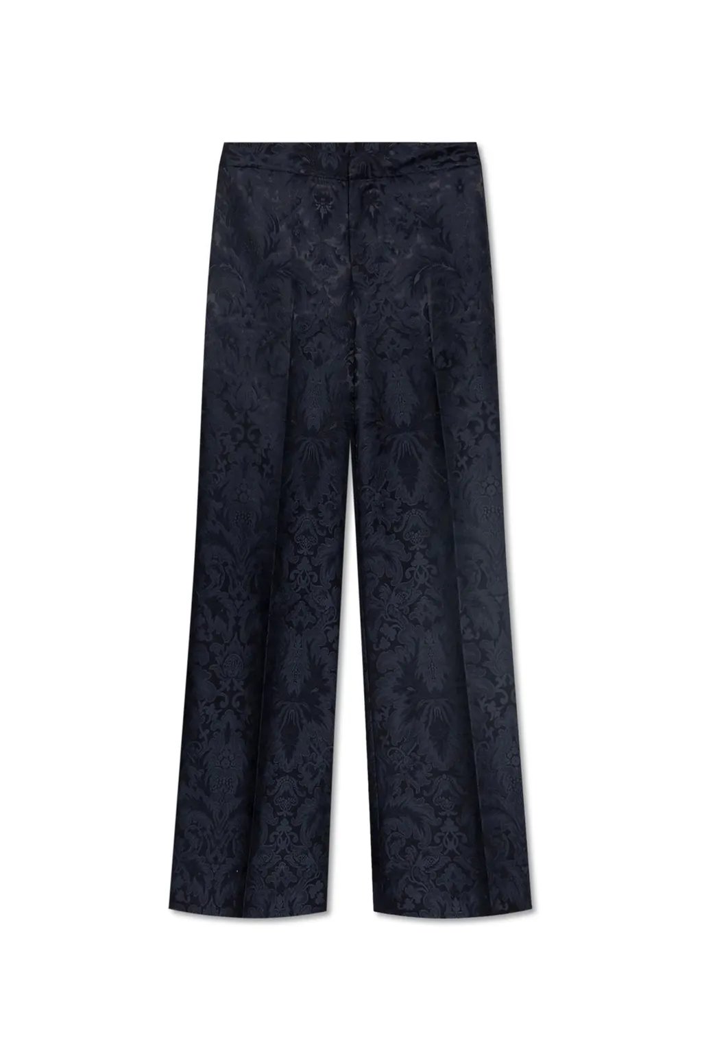 Paisley Pleated Straight Leg Pants