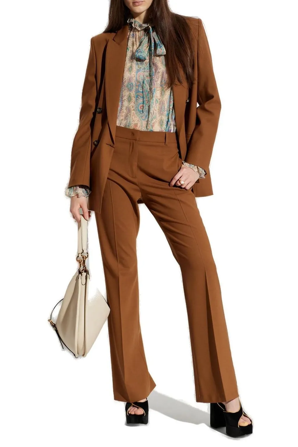 Scarf-Detailed Long Sleeved Shirt