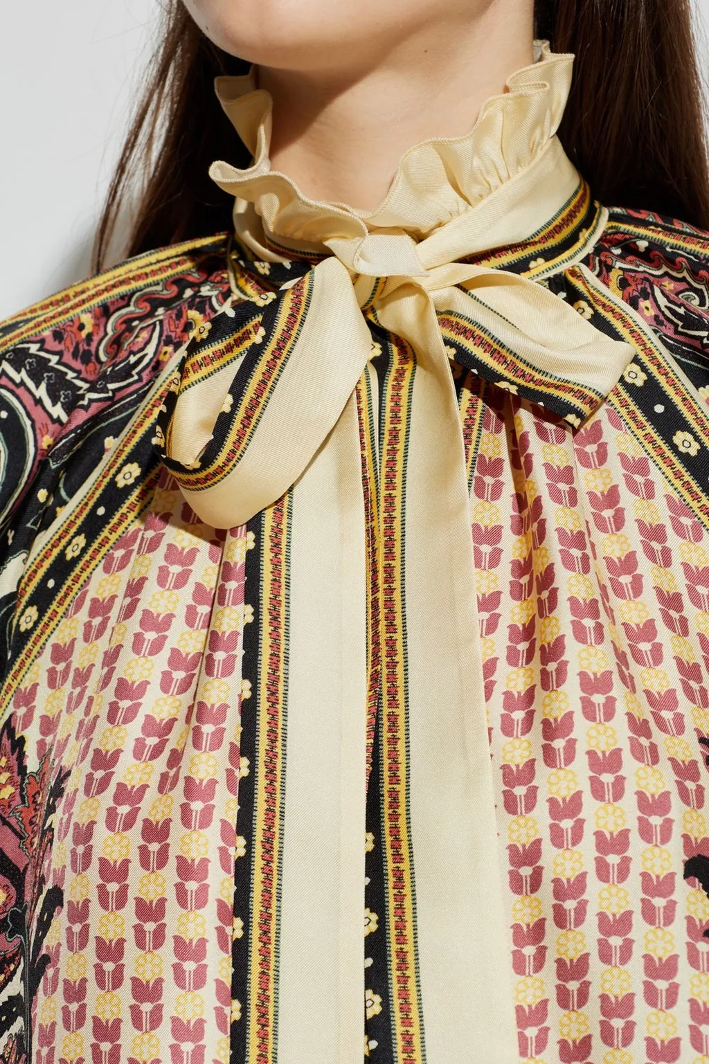 Etro Scarf And Floral Geometric Motif Twill Blouse