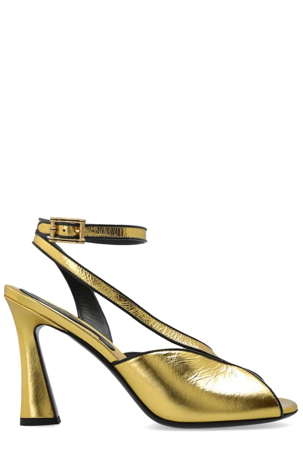 High Heeled Metallic Effect Sandals