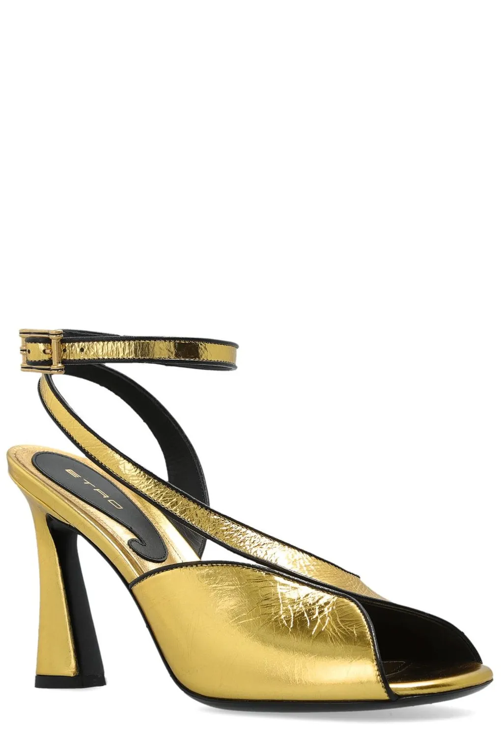 High Heeled Metallic Effect Sandals