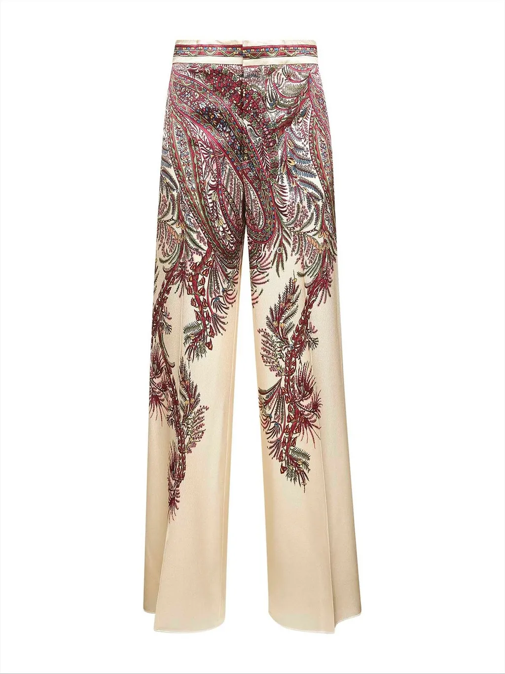 Printed Satin Palazzo Trousers