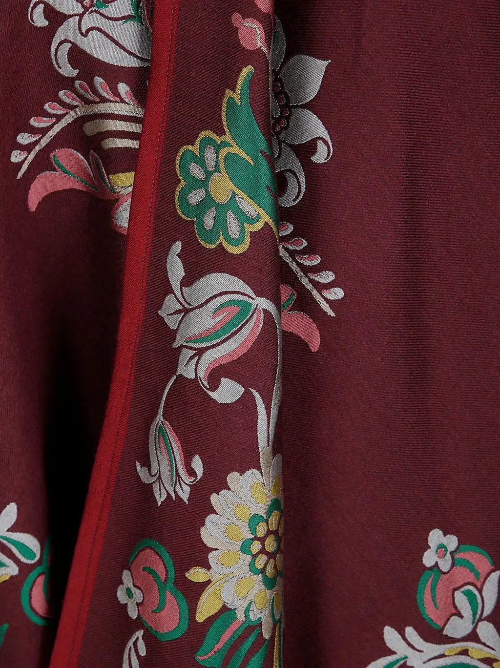 Floral Jacquard Motif Cape