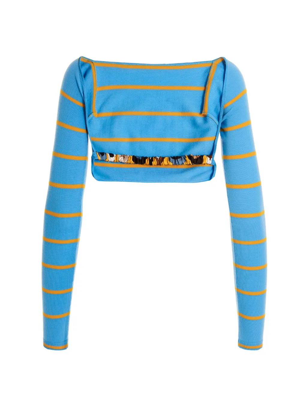 Striped Long-Sleeved Cropped Top
