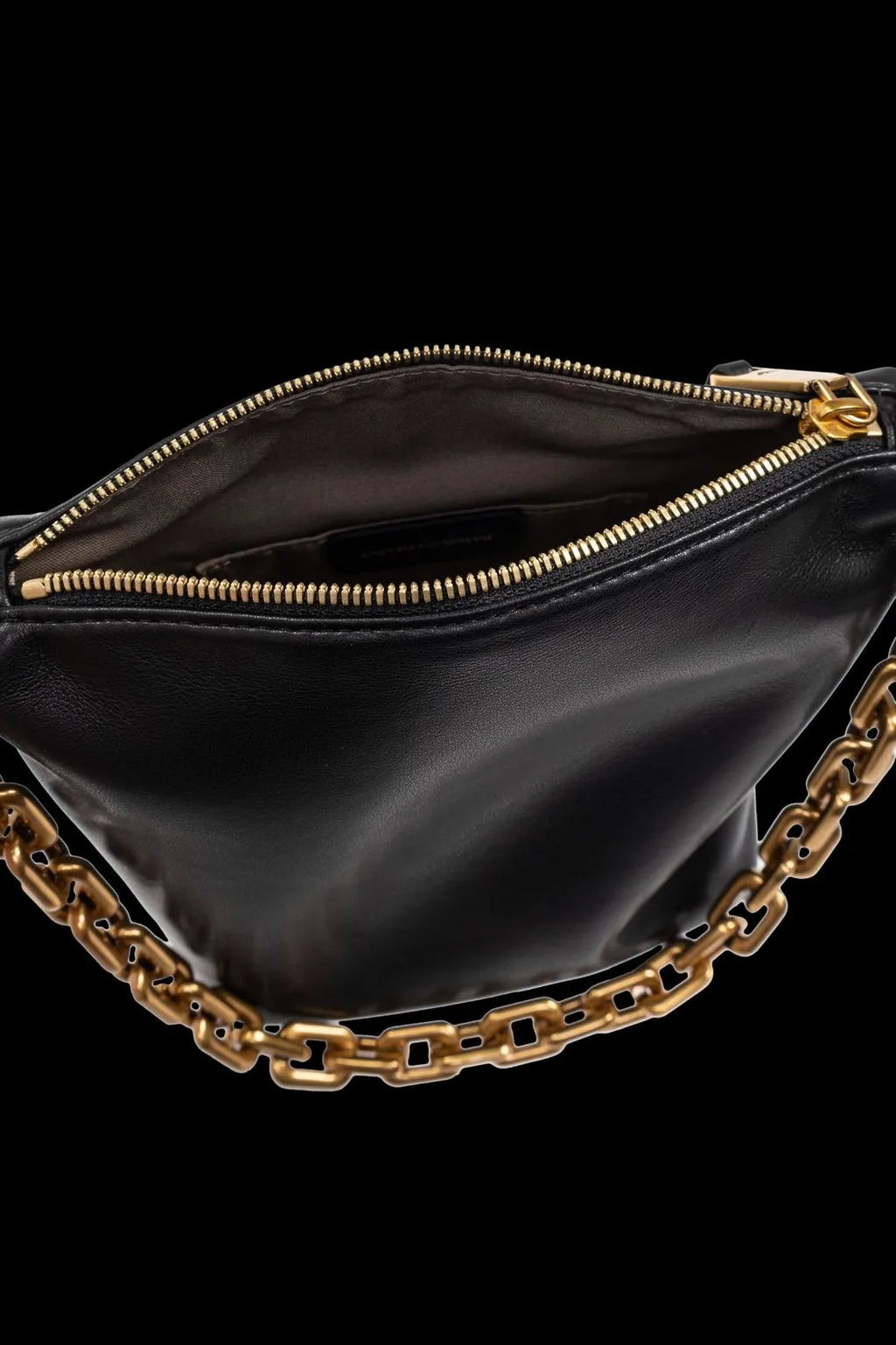Chain-Link Zip-Up Shoulder Bag