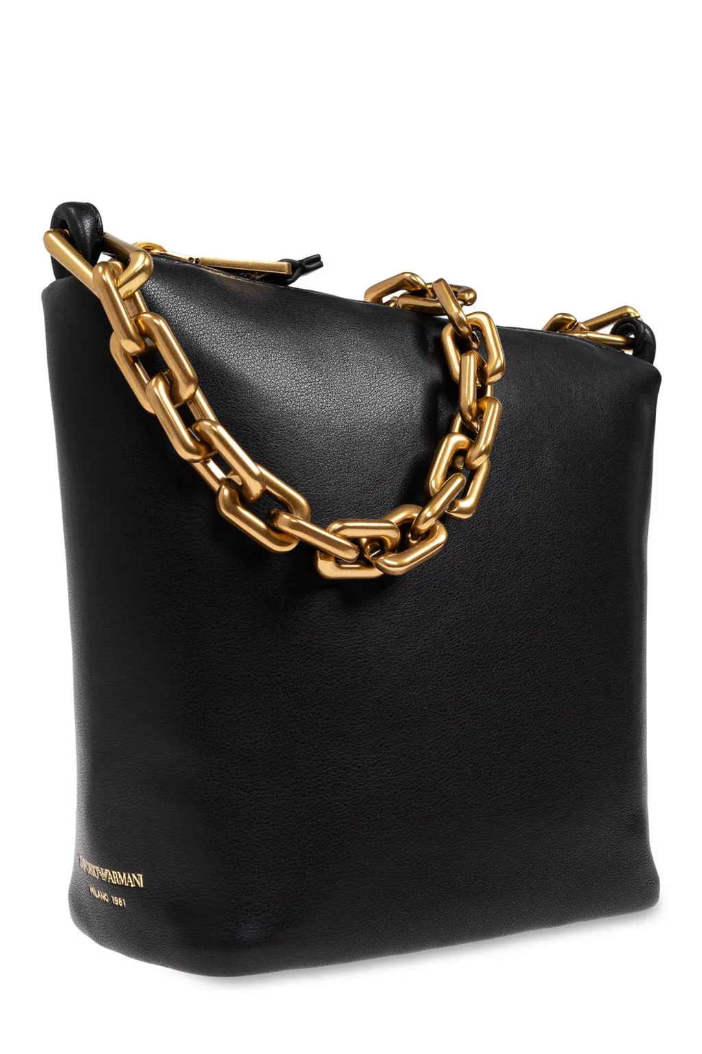 Chain-Link Zip-Up Shoulder Bag