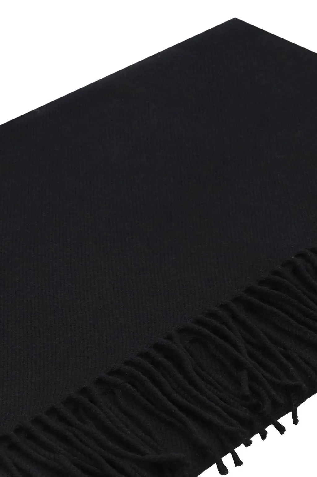 Logo Embroidered Fringed Edge Scarf