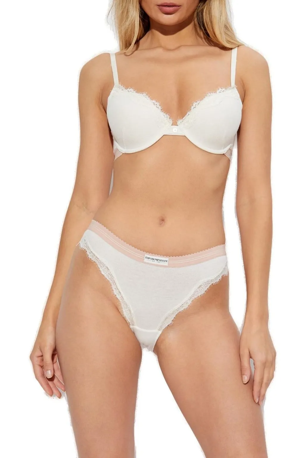 Lace Trim Ribbed Briefs