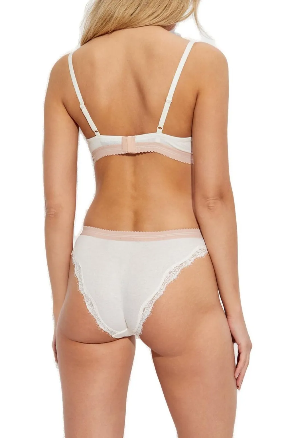 Lace Trim Ribbed Briefs