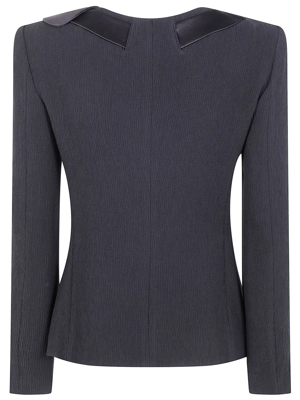 Round Neck Satin Bow Embellished Blazer
