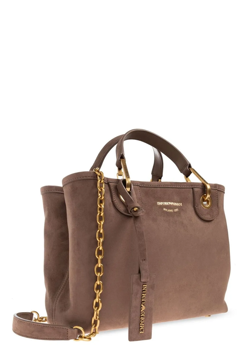 Logo Embossed Chain-Strap Tote Bag