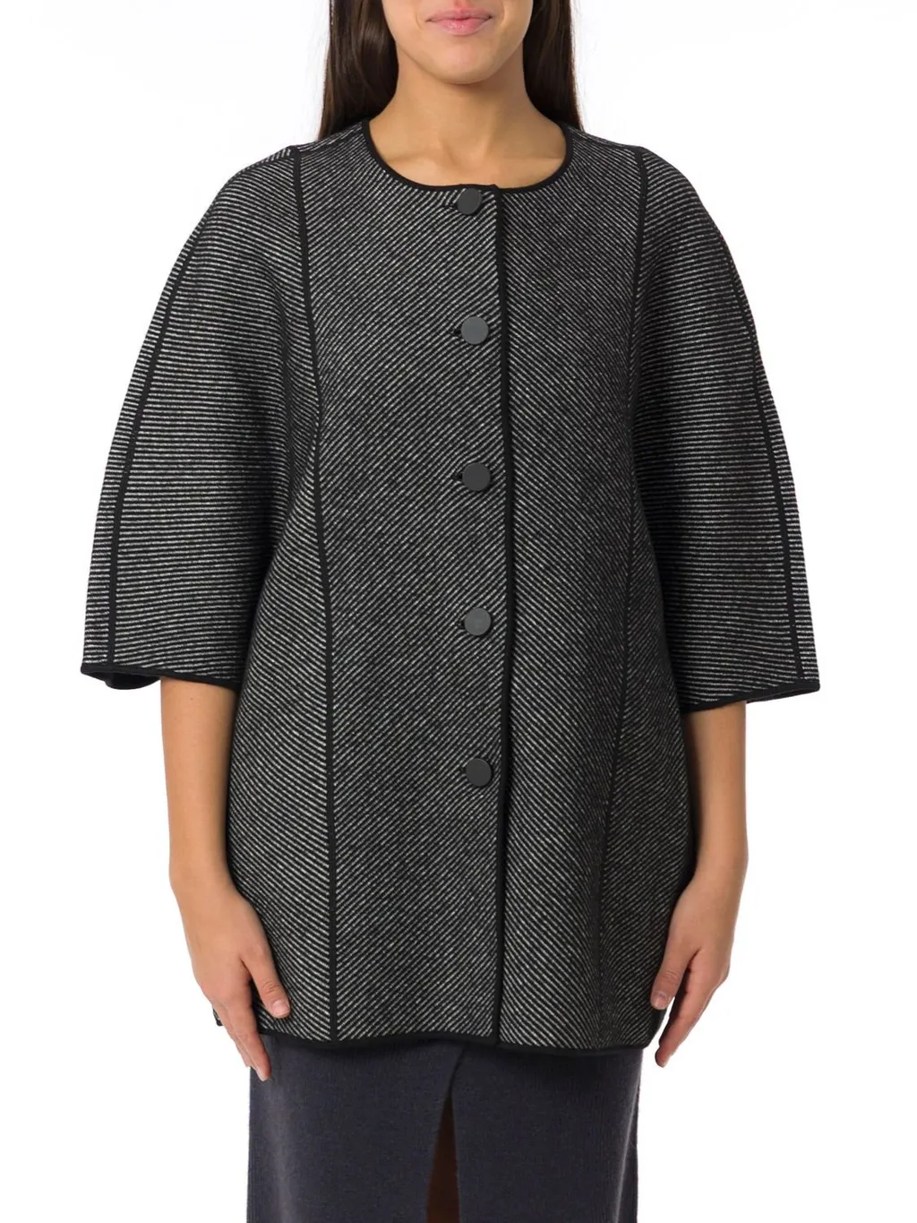 Short-Sleeved Button-Up Coat