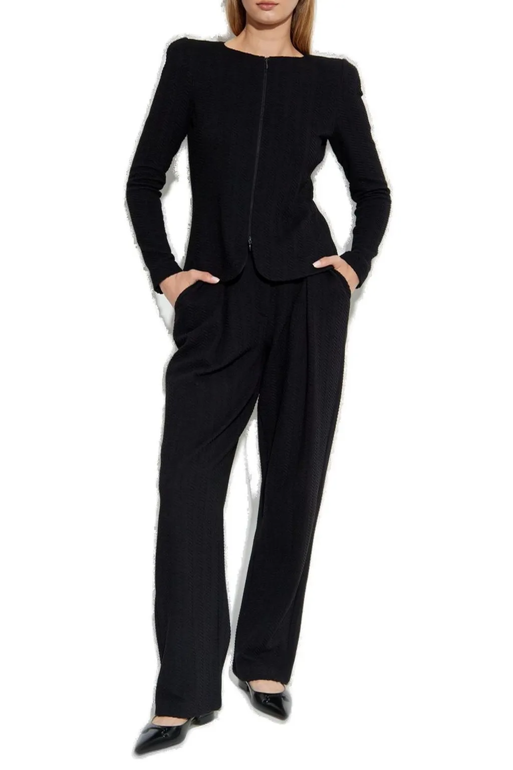 Herringbone Pattern Trousers
