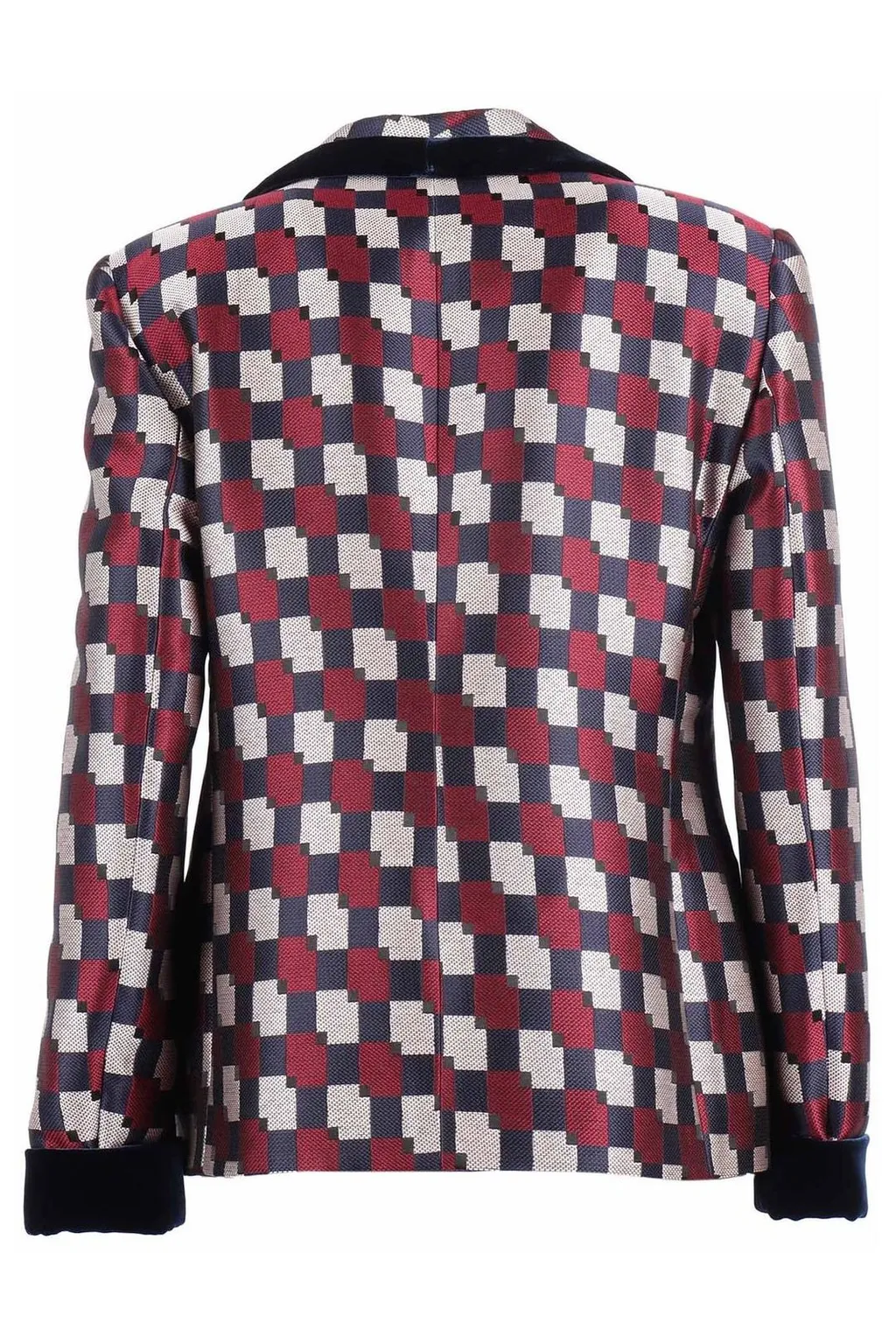 Pattern-Printed Single-Breasted Blazer